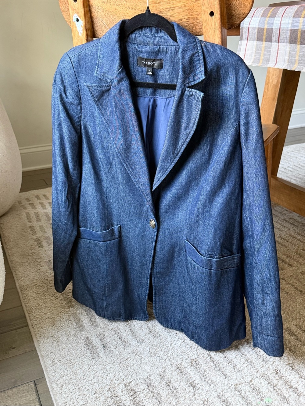 Talbots Dark Blue Denim Blazer Jacket